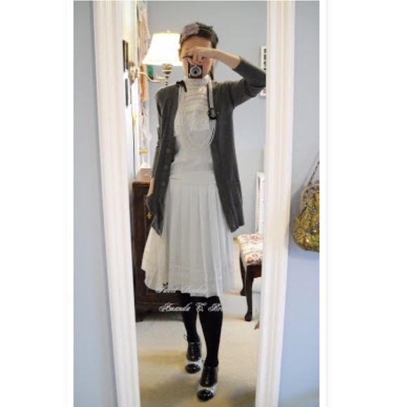60s Vintage Edwardian Lace Top - Picture 1 of 8